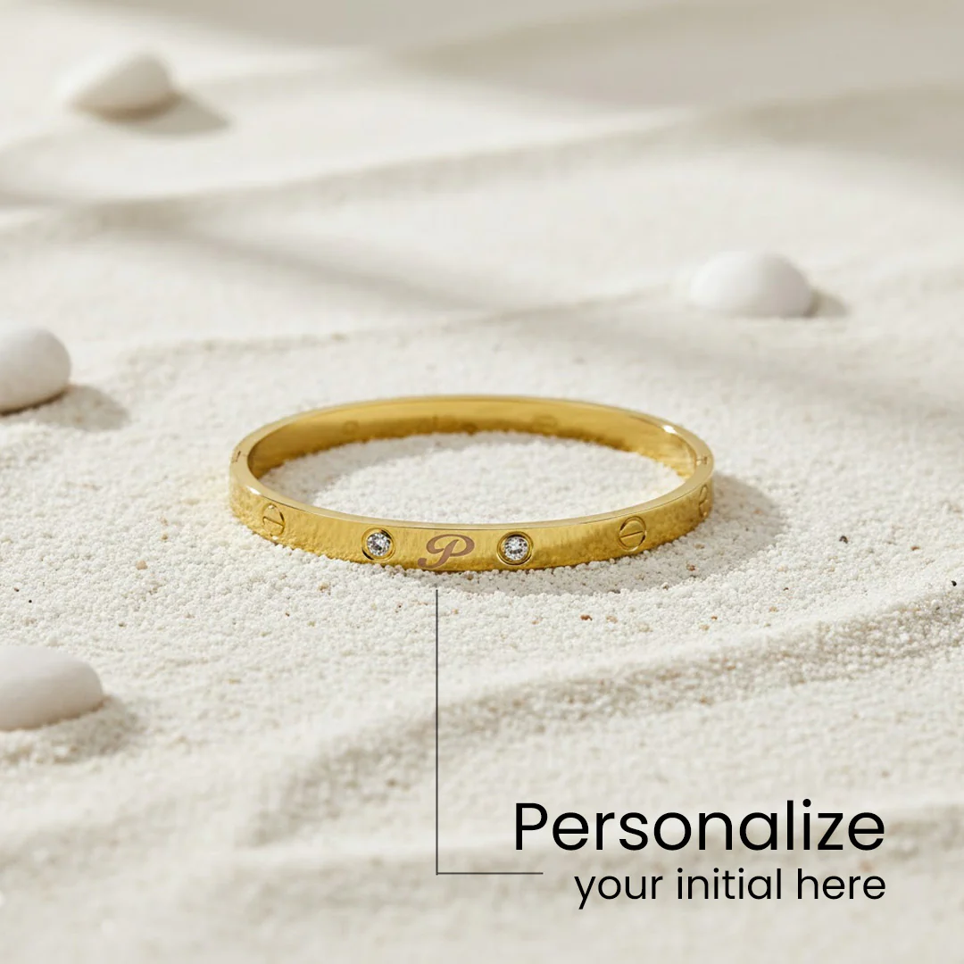 Personalized Initial Gold Bracelet for Women - Image 2