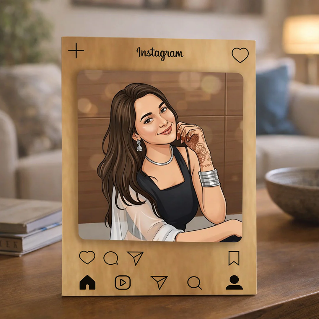 Personalized Instagram Wooden Photo Frame Table Stand (4x6")