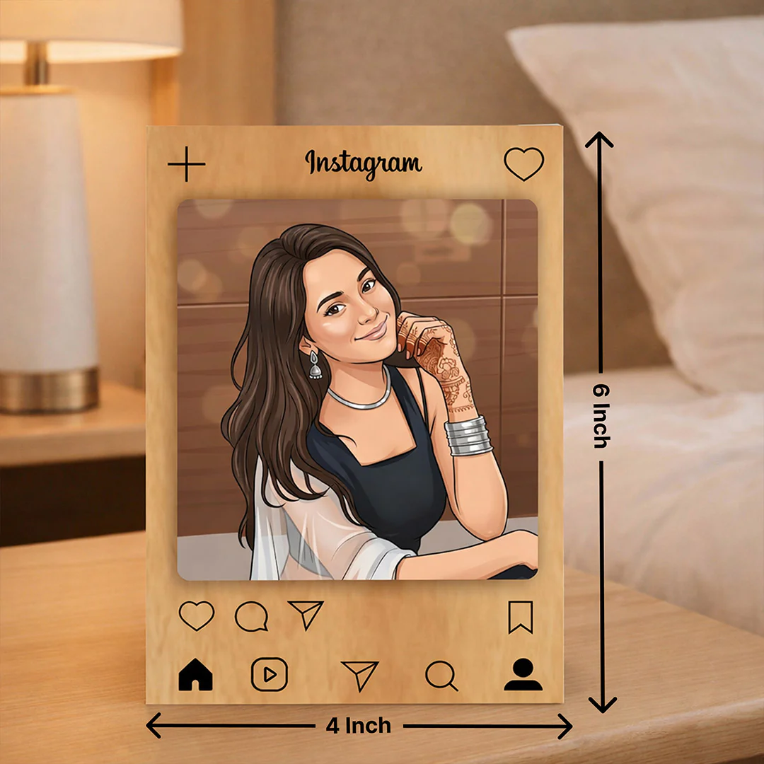 Personalized Instagram Wooden Photo Frame Table Stand (4x6") - Image 2