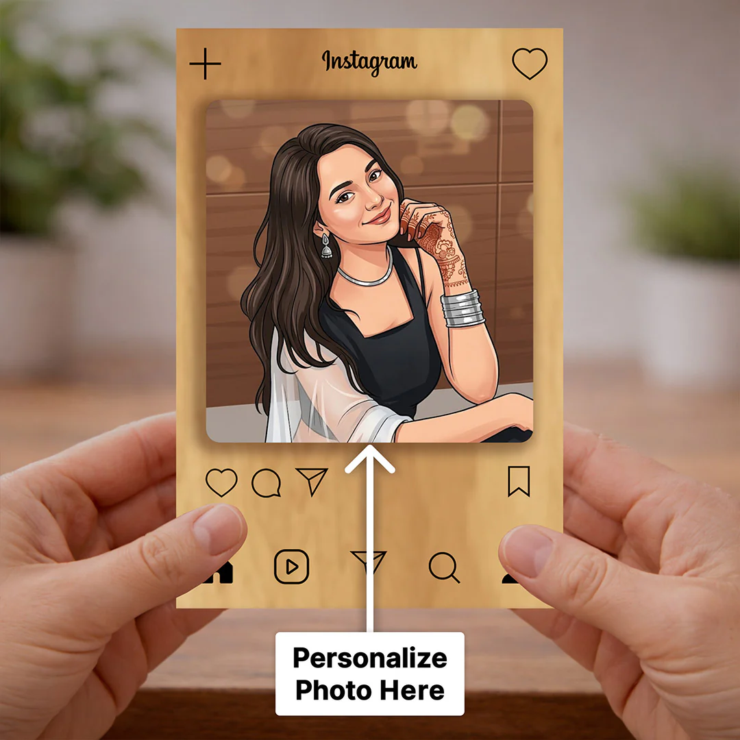 Personalized Instagram Wooden Photo Frame Table Stand (4x6") - Image 3