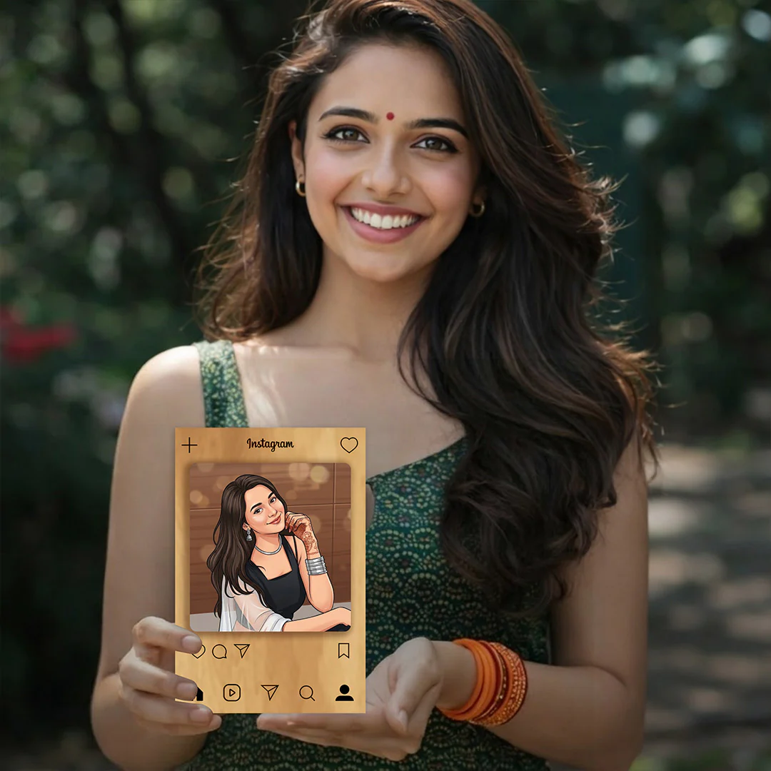 Personalized Instagram Wooden Photo Frame Table Stand (4x6") - Image 5