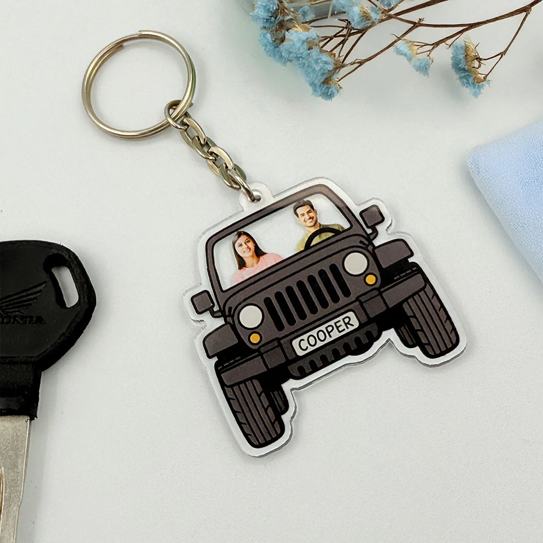 Personalized Jeep Couple Keychain - Image 2