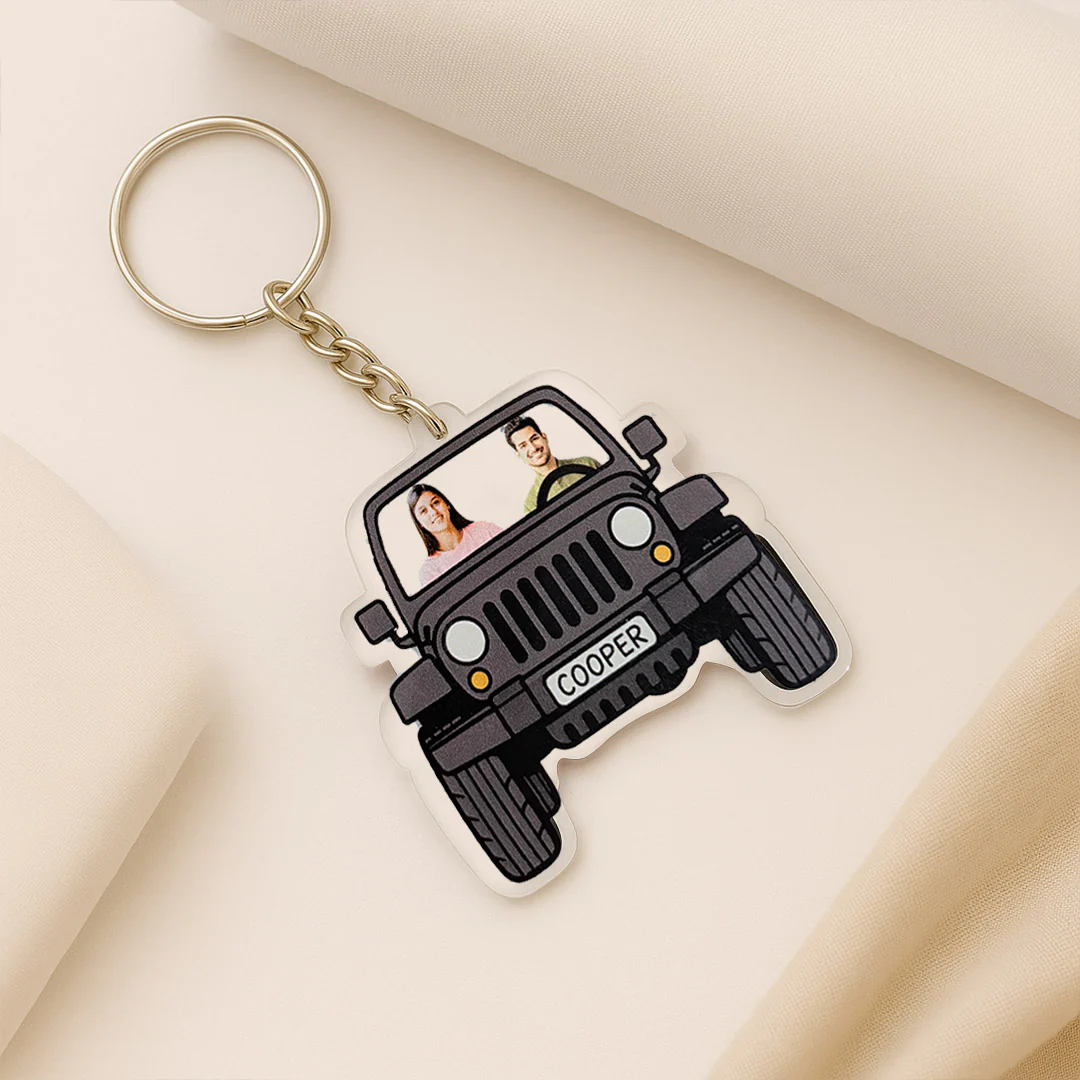 Personalized Jeep Couple Keychain - Image 3
