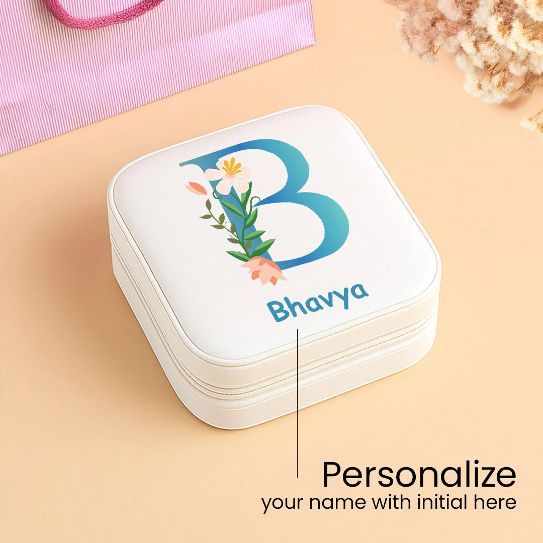Personalized Jewellery Travel Case with Name & Initial - Image 2