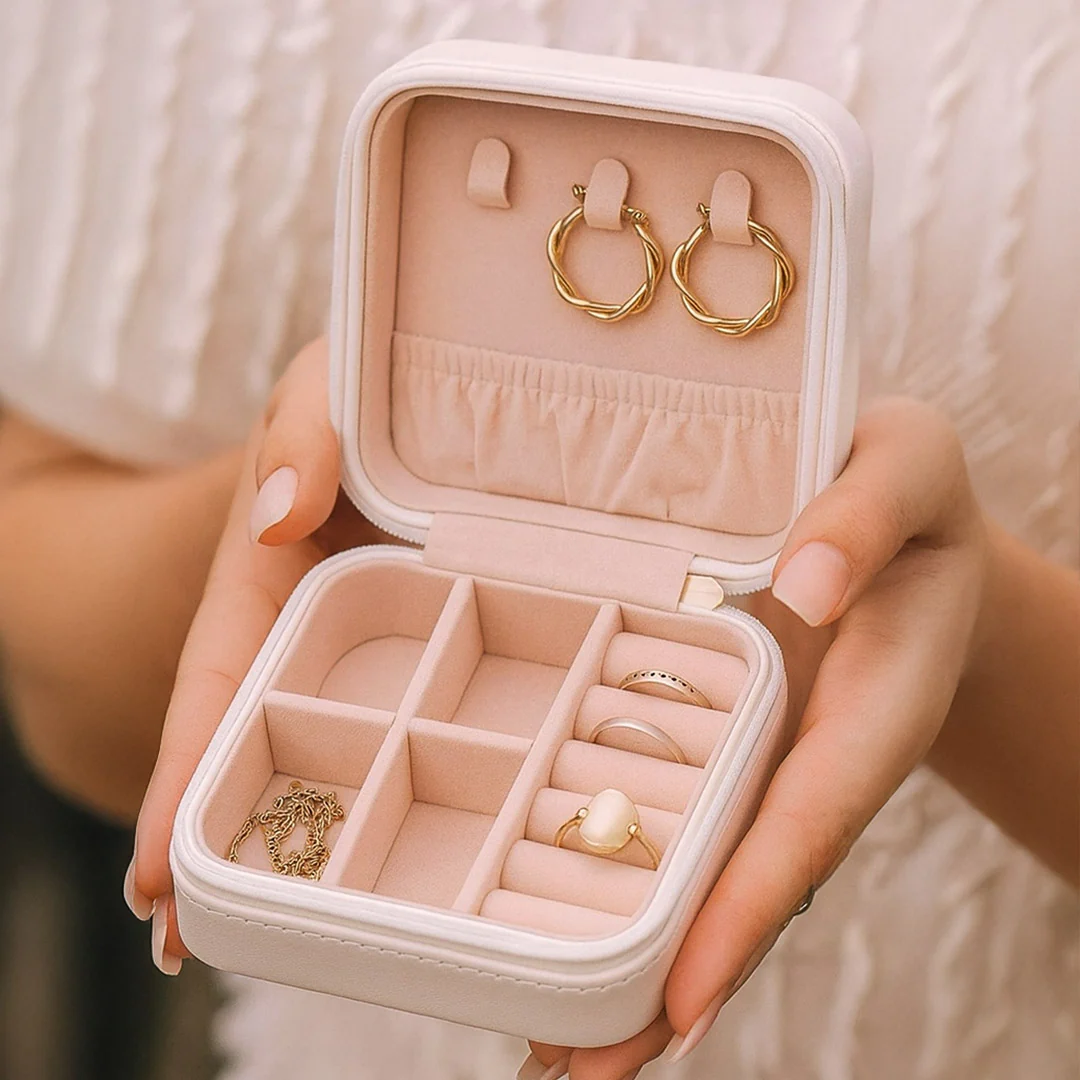 Personalized Jewellery Travel Case with Name & Initial - Image 3