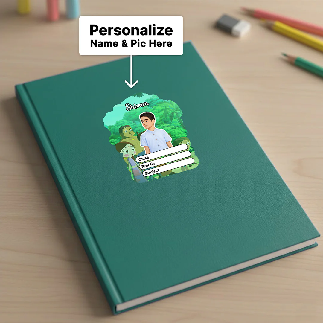 Personalized Jungle Cartoon Kids Name Slips – Illustrated Cartoon Art School Name Stickers (2×3 Inch, 24 Stickers) - Image 4