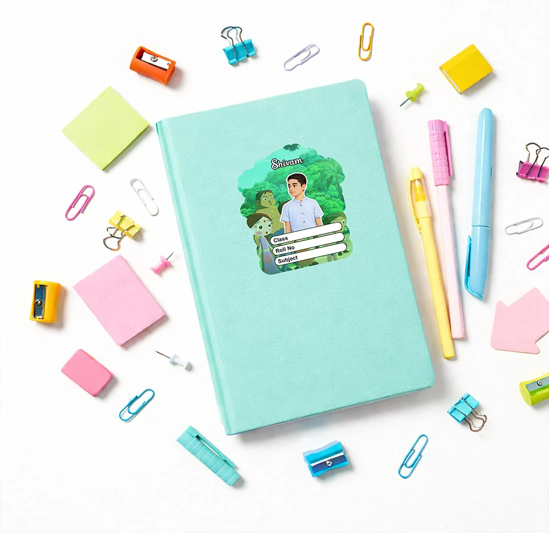 Personalized Jungle Cartoon Kids Name Slips – Illustrated Cartoon Art School Name Stickers (2×3 Inch, 24 Stickers) - Image 6