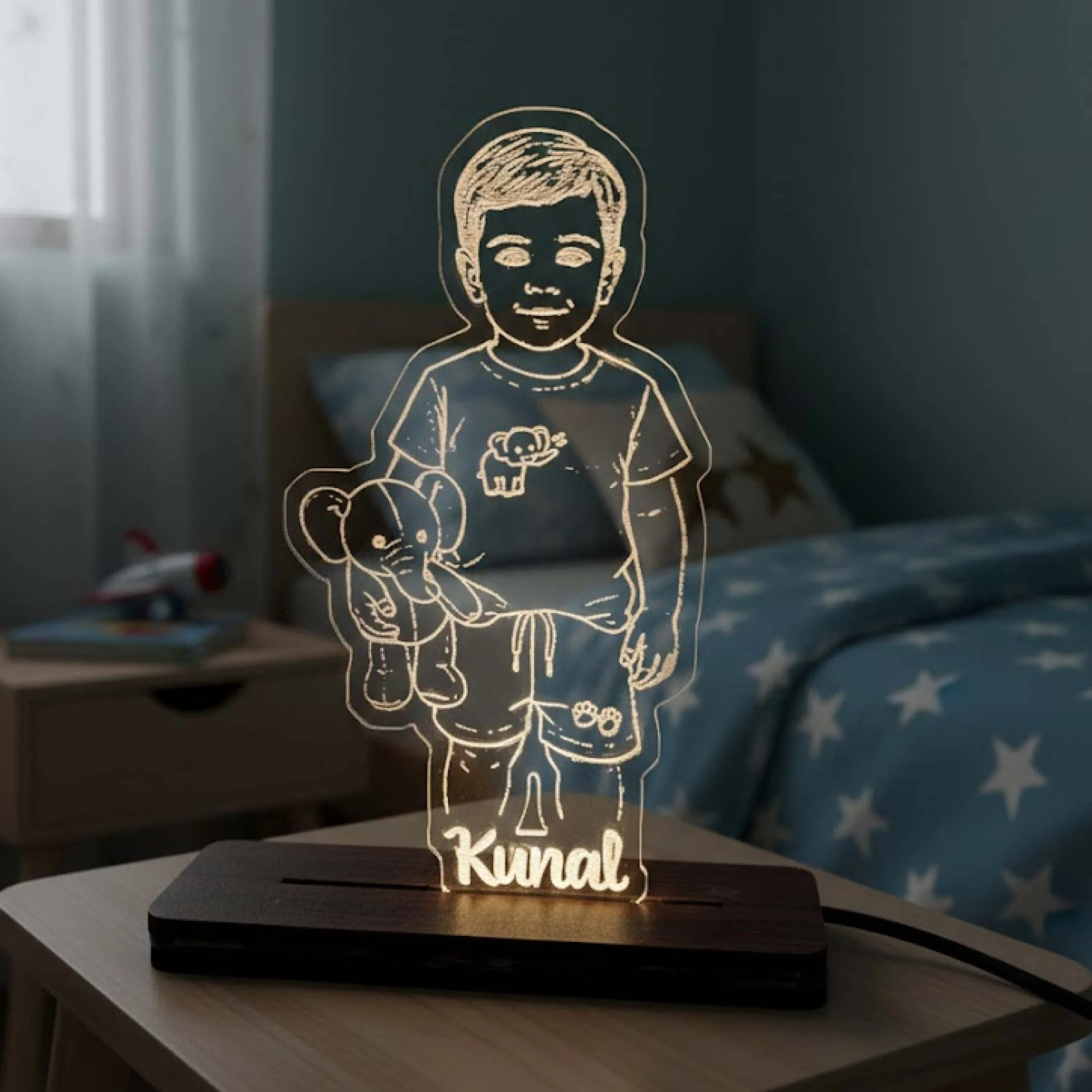 Personalized Kids Acrylic Name Lamp (4×7")