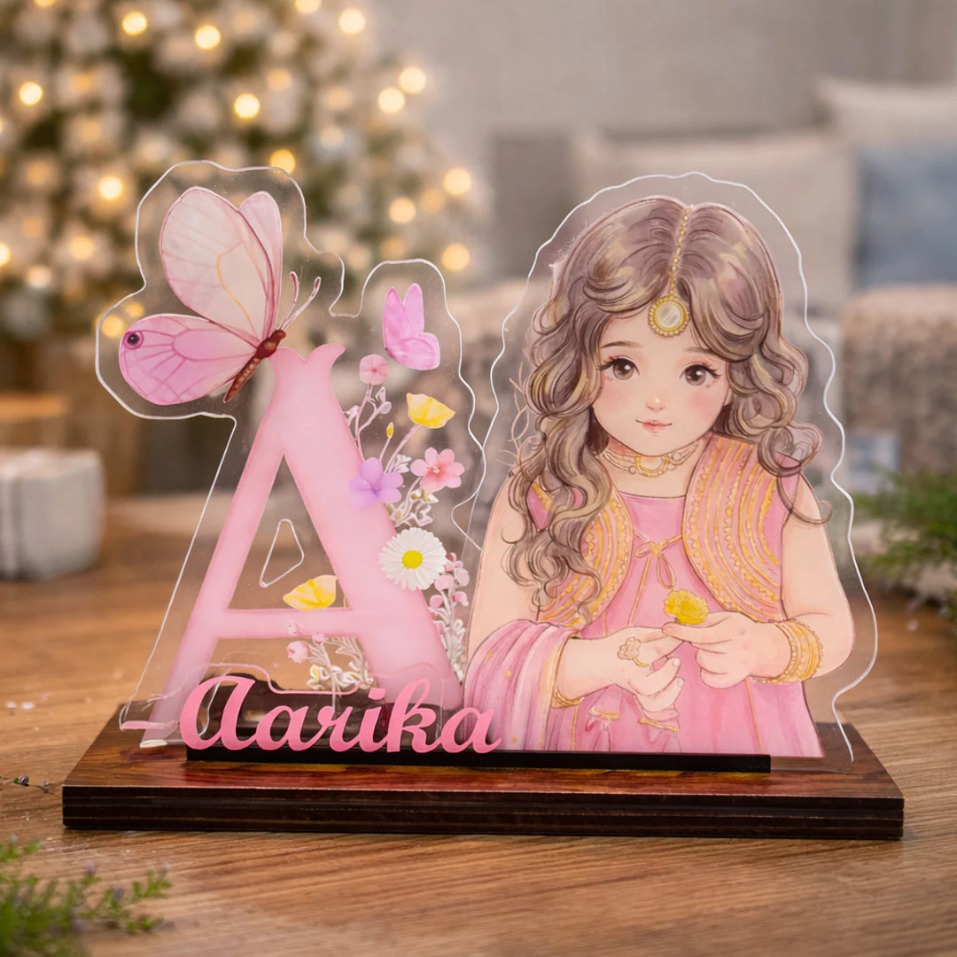 Personalized Kids Alphabet Name Acrylic LED Lamp (9×8")
