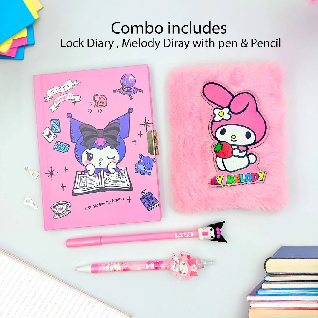 Personalized Kids Cute Lock Diary Combo - Lock Diary| Soft Fur Diary| Pen| Pencil| - Image 11