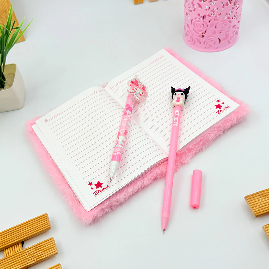 Personalized Kids Cute Lock Diary Combo - Lock Diary| Soft Fur Diary| Pen| Pencil| - Image 5