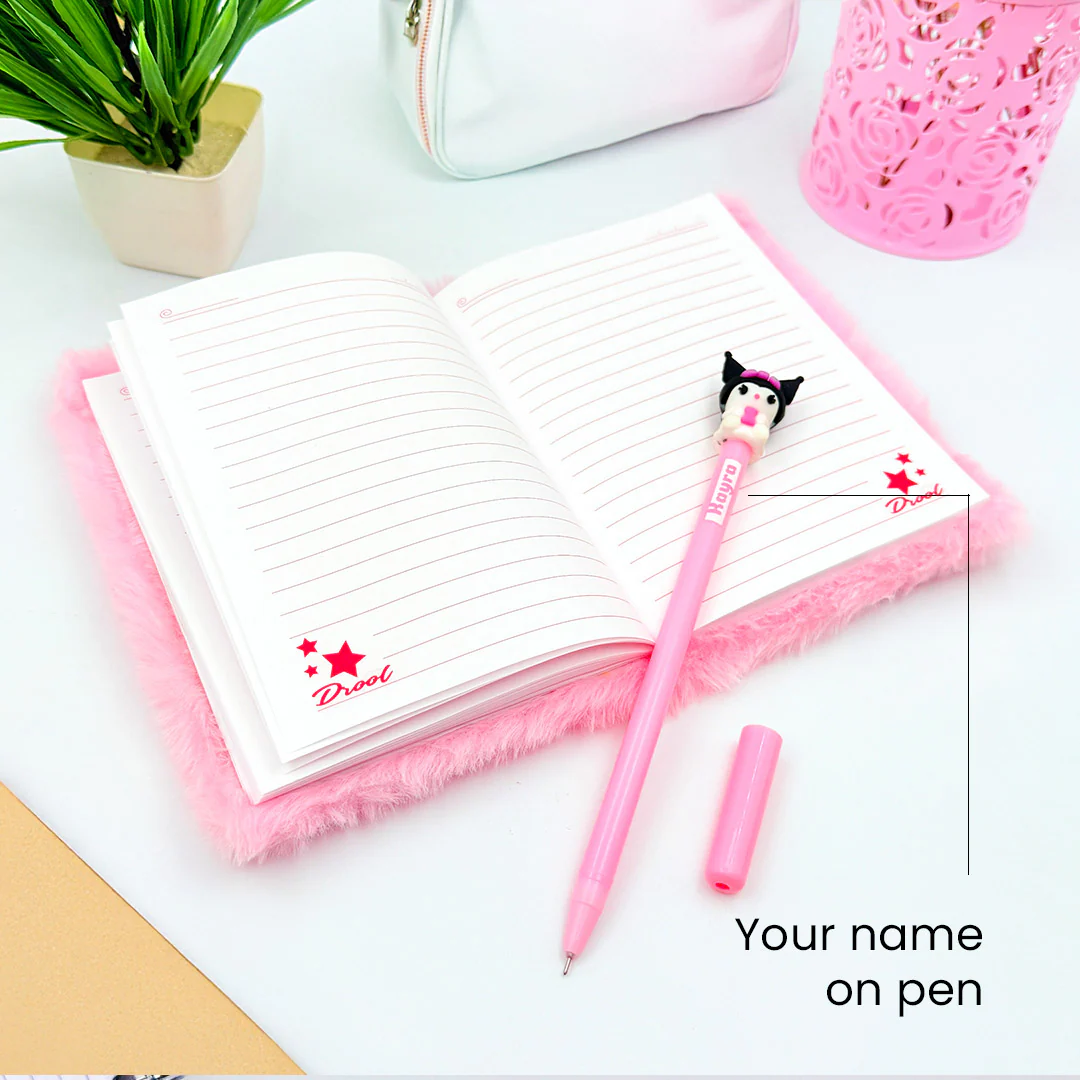 Personalized Kids Cute Lock Diary Combo - Lock Diary| Soft Fur Diary| Pen| Pencil| - Image 6