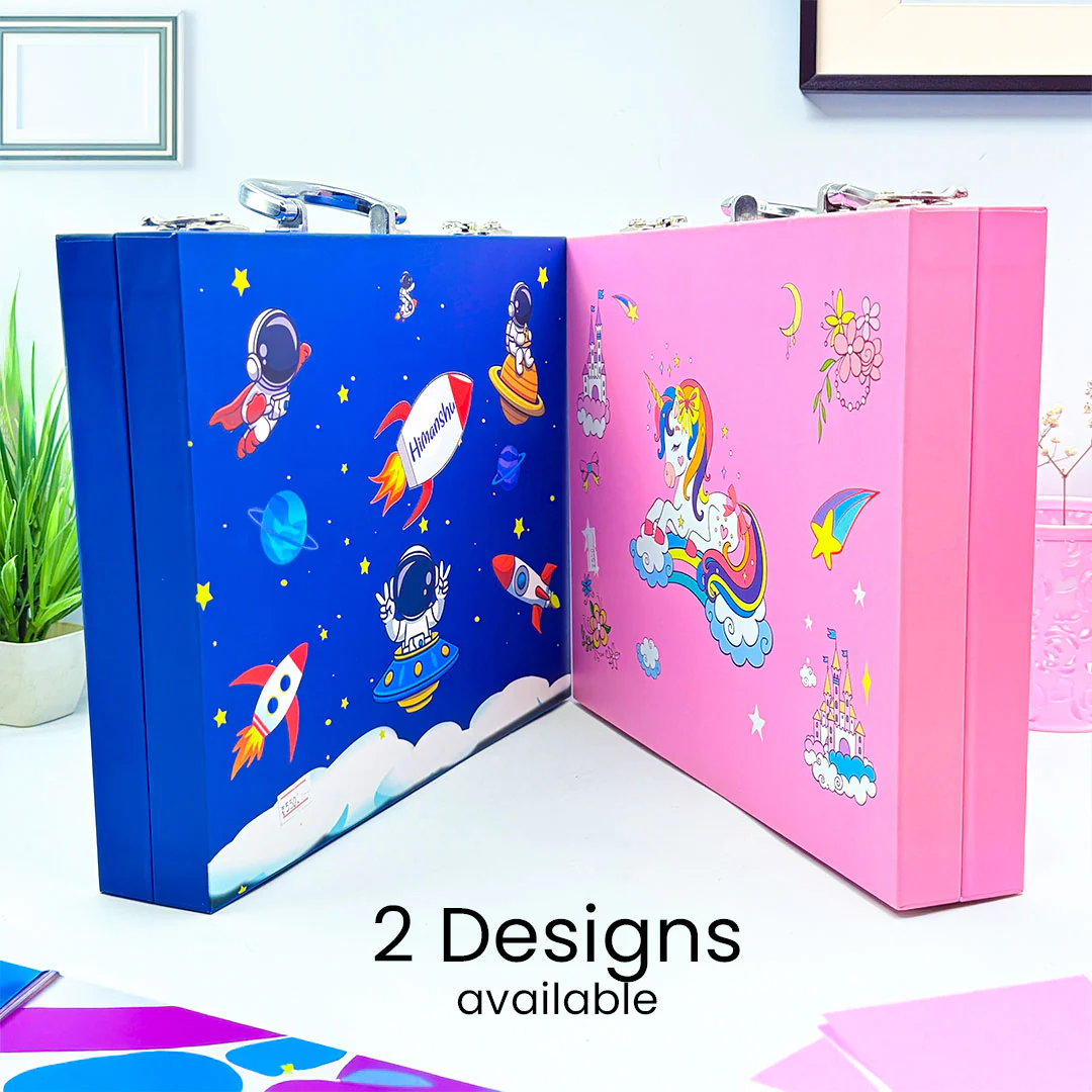 Personalized Kids Drawing Color Set Suitcase - Set of 48 Piece - Image 5