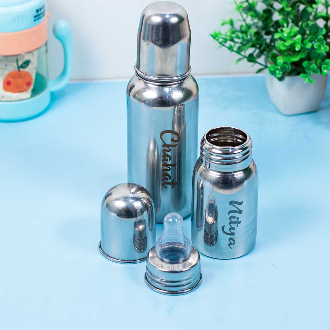 Personalized Kids Feeder / Stainless Steel Baby Bottle for Infant - Image 18