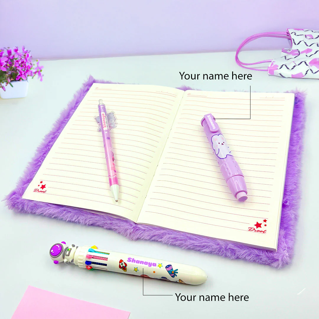 Personalized Kids Fur Kit Diary Combo - Kuromi Theme - Image 3