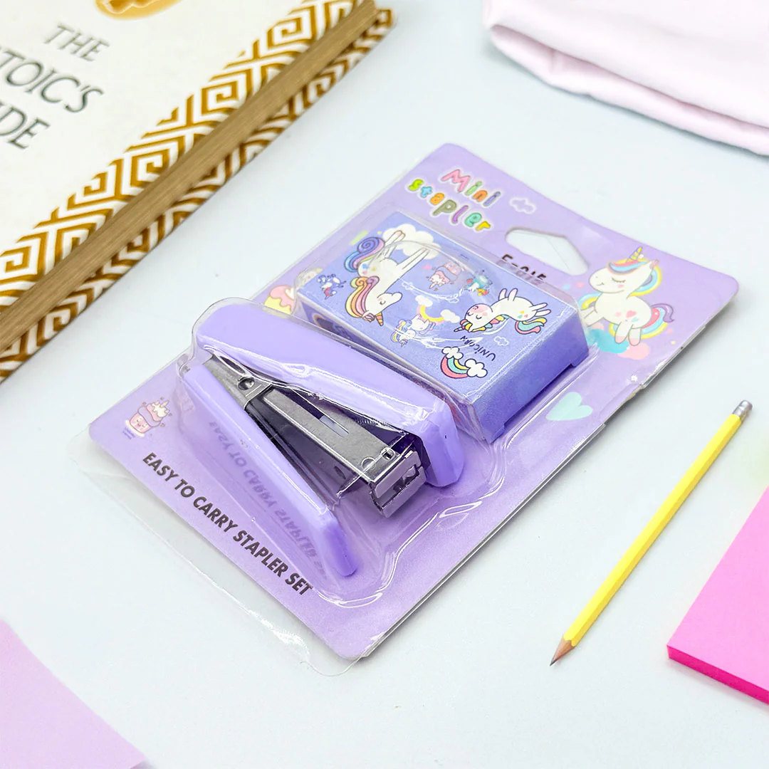 Personalized Kids Unicorn Mini Stapler with Staple Pins Set - Image 4