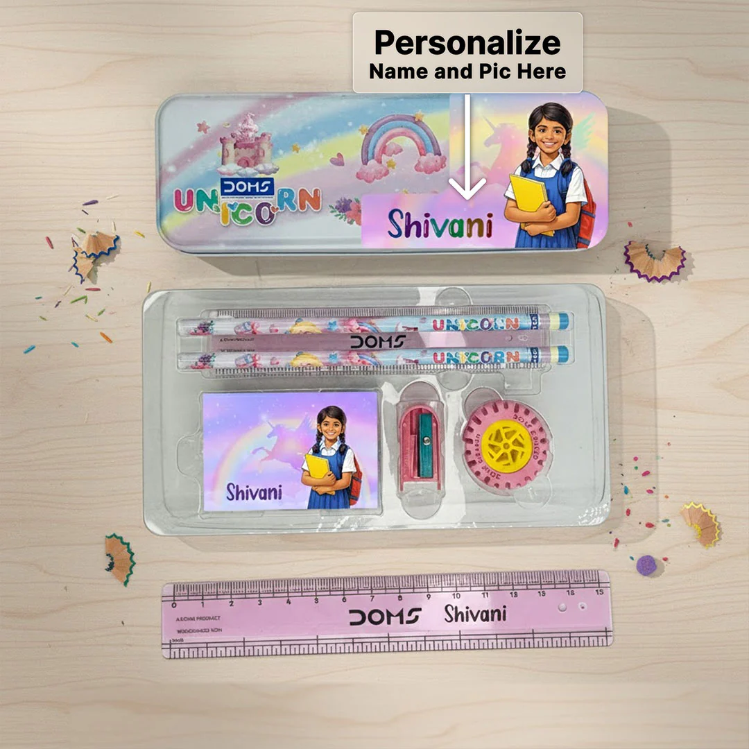 Personalized Kids Unicorn Stationery Combo Set - Image 2