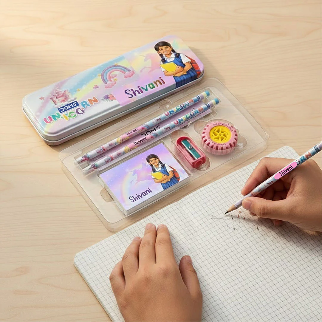 Personalized Kids Unicorn Stationery Combo Set - Image 3