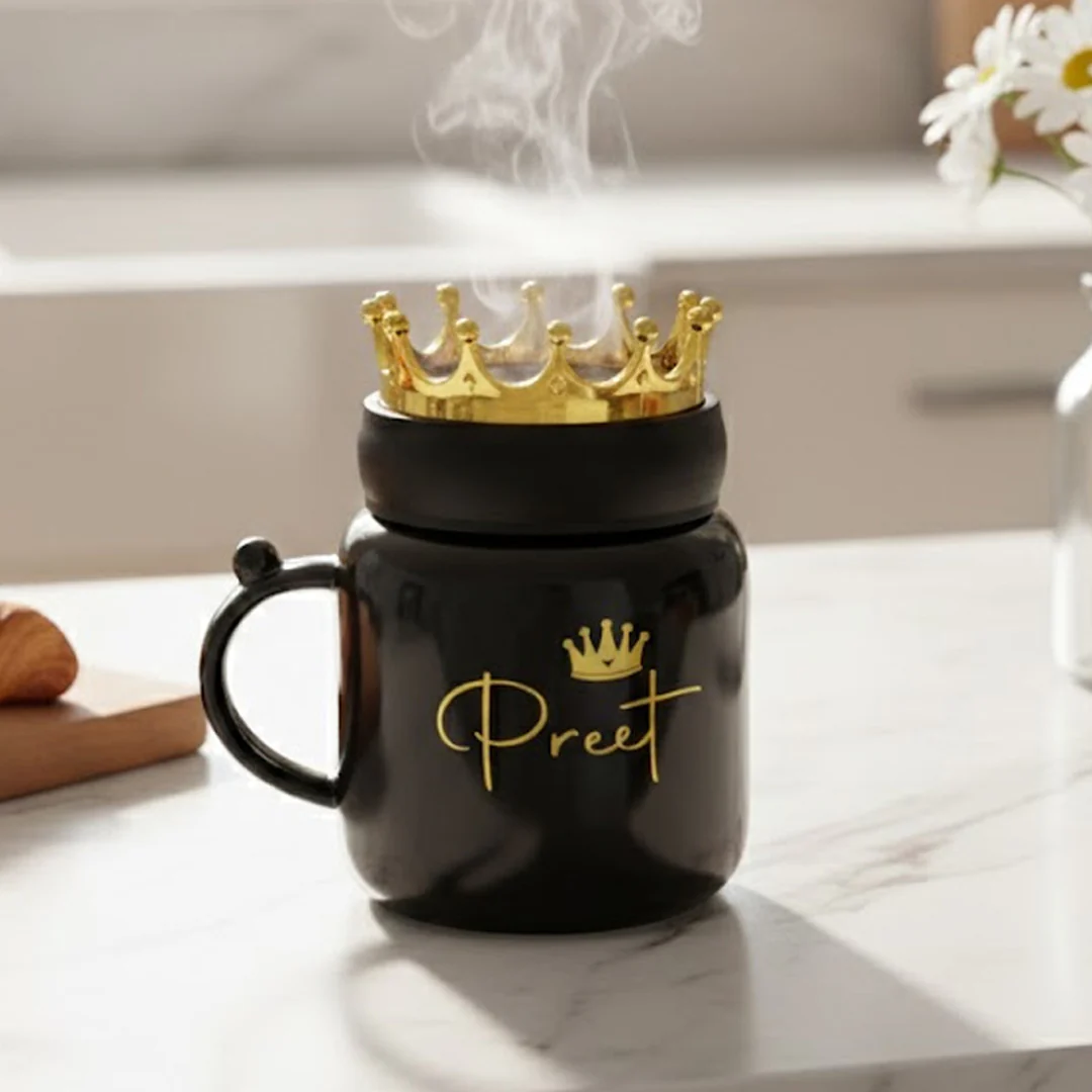 Personalized King Crown Ceramic Mug with Name - Image 3