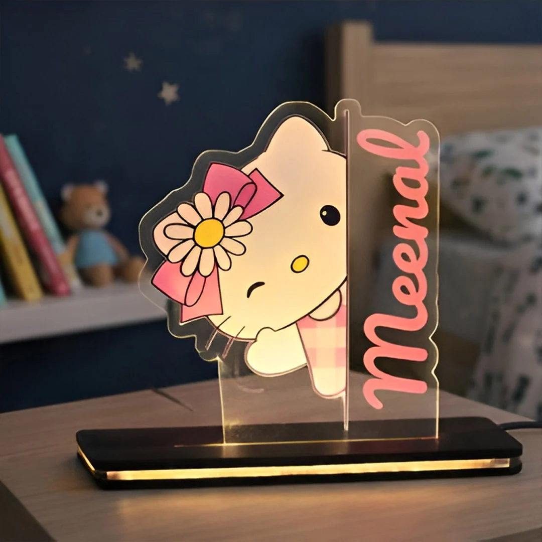 Personalized Kitty LED Lamp for Kids (5×6")