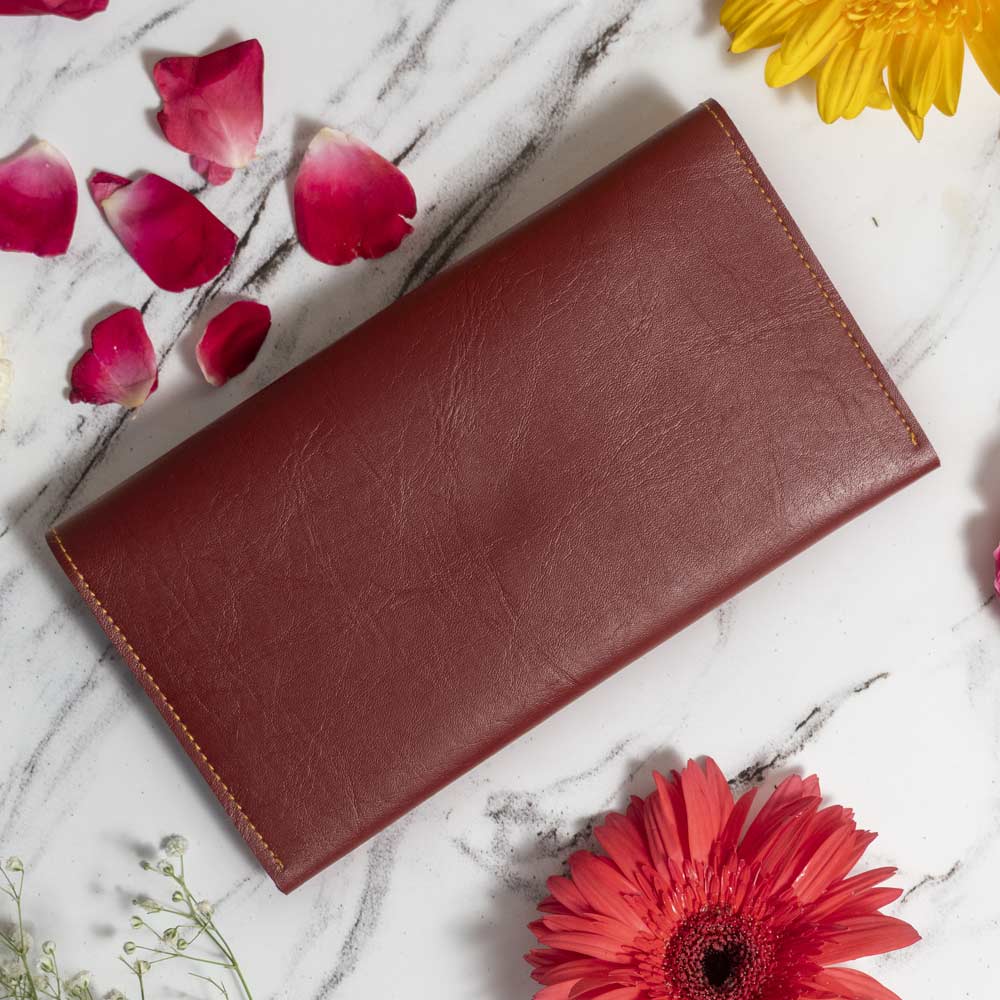 Personalized Ladies Clutch With Charm - Maroon - Image 4