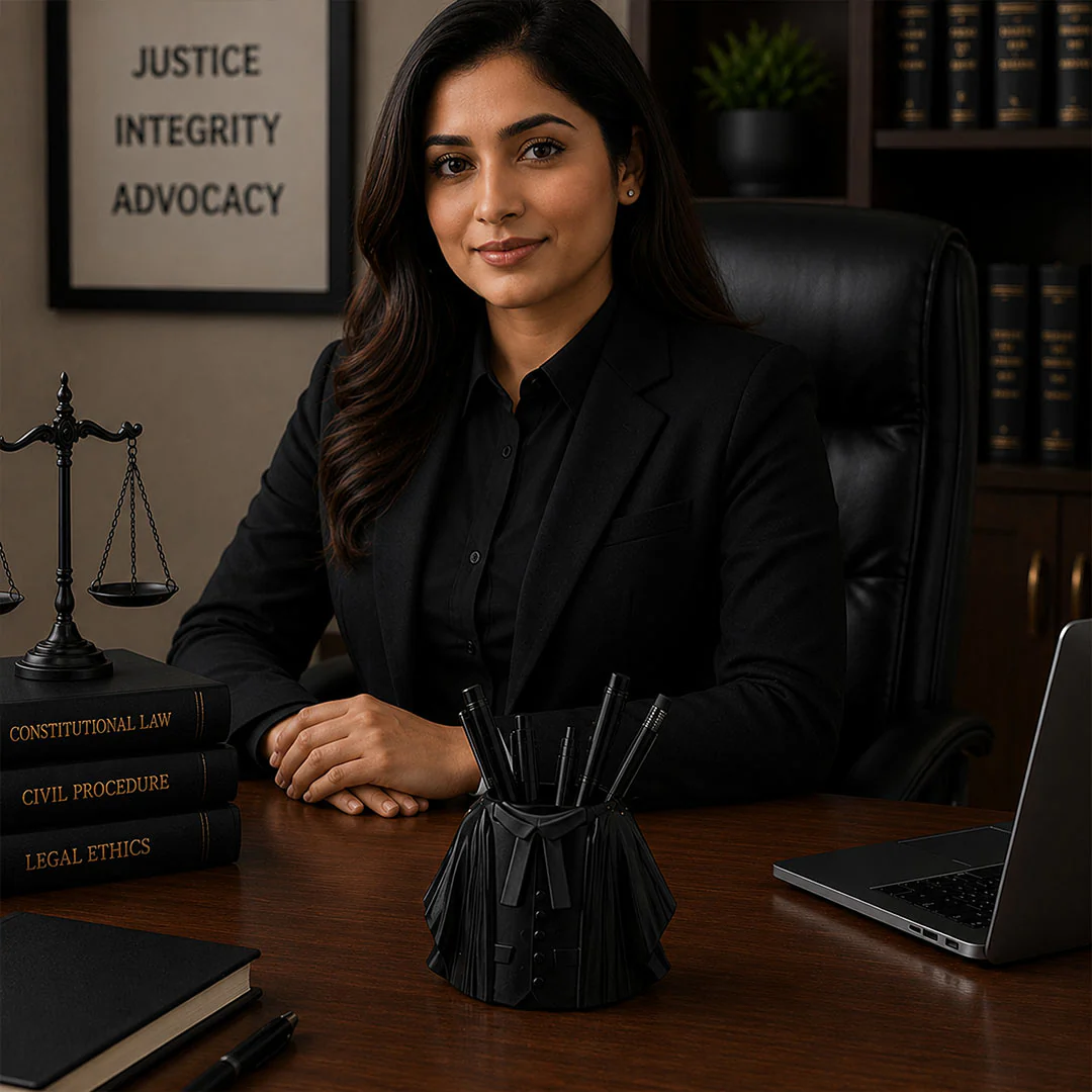 Personalized Lawyer Coat Pen Stand | Desk Organizer Gift - Image 4