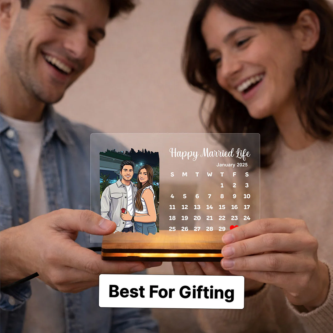 Personalized LED Acrylic Calendar Photo Frame(7x5") - Image 5