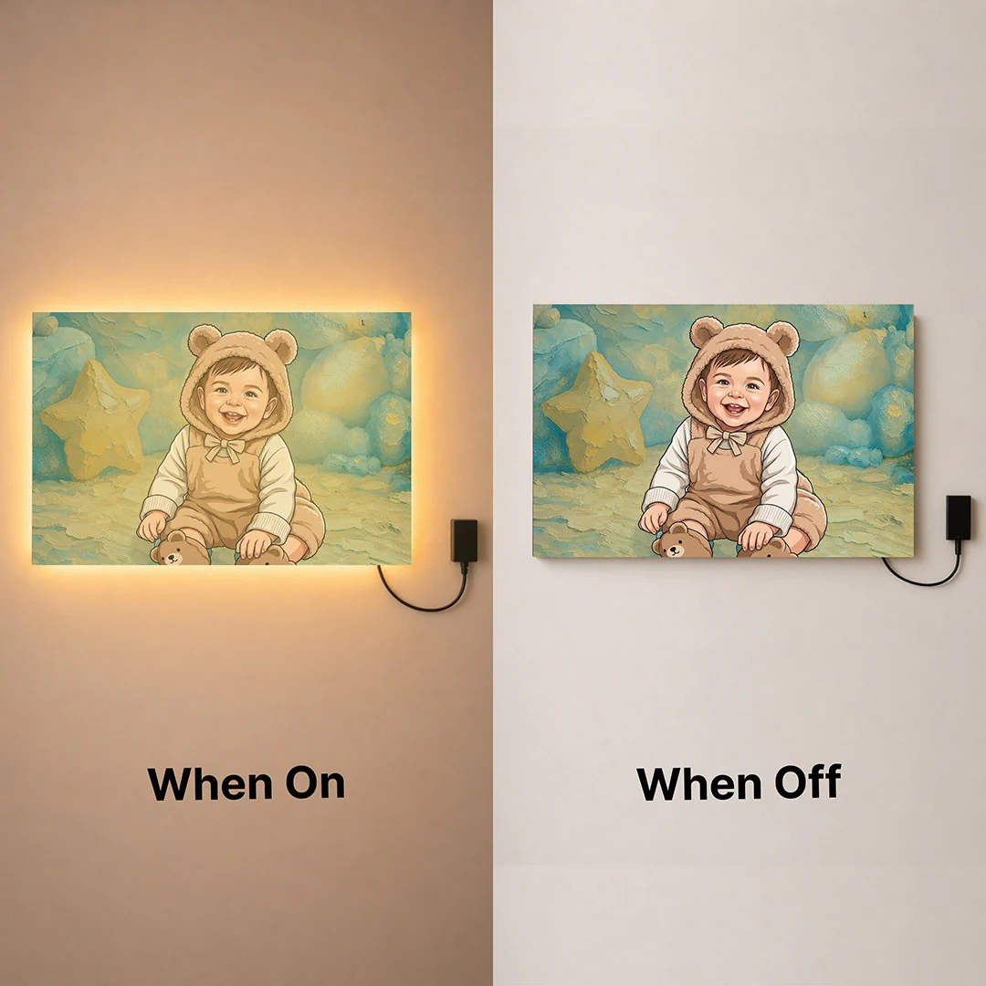 Personalized LED Acrylic Wall Baby Cartoon Frame (24x36") - Image 6