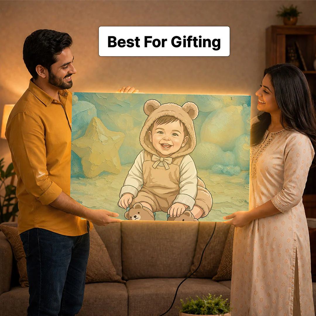 Personalized LED Acrylic Wall Baby Cartoon Frame (24x36") - Image 7
