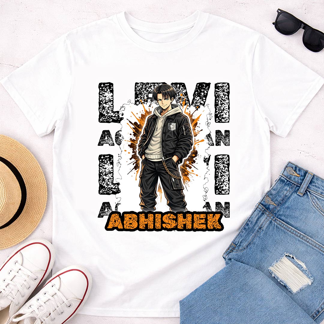 Personalized Levi Anime Name T-Shirt - Image 5