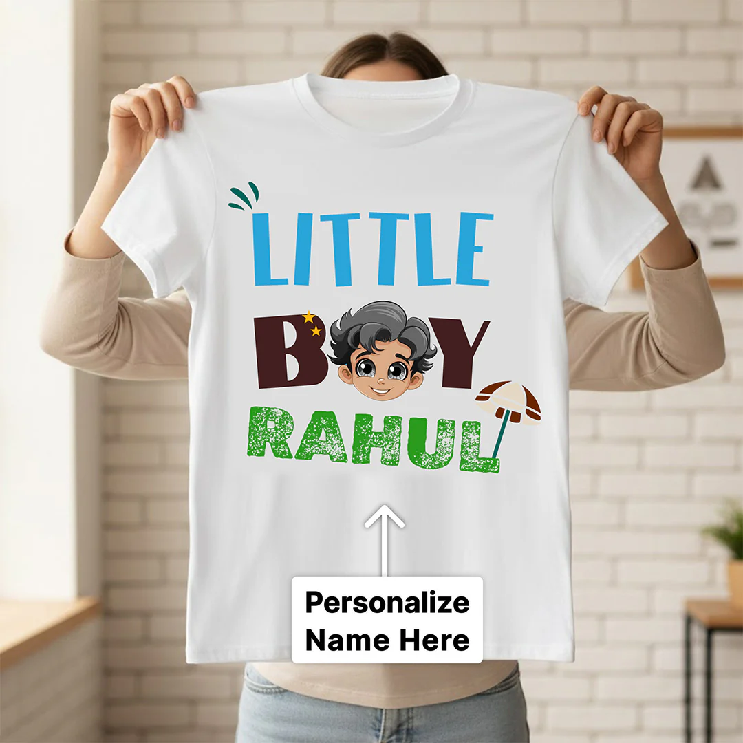 Personalized Little Boy White T-Shirt - Image 2