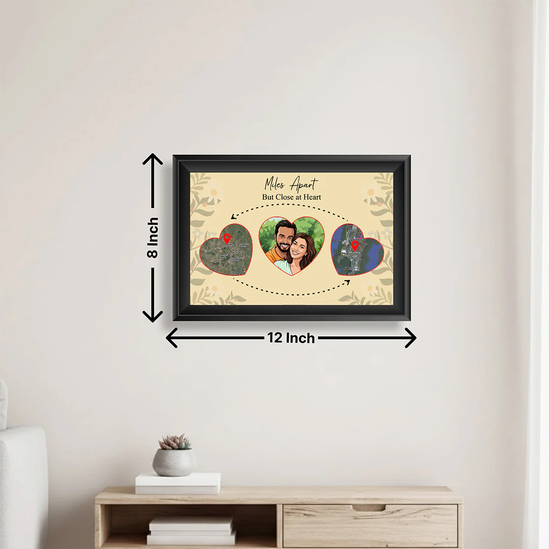 Personalized Long Distance Relationship Map Frame-8x12" - Image 2