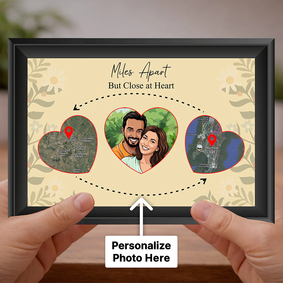 Personalized Long Distance Relationship Map Frame-8x12" - Image 5