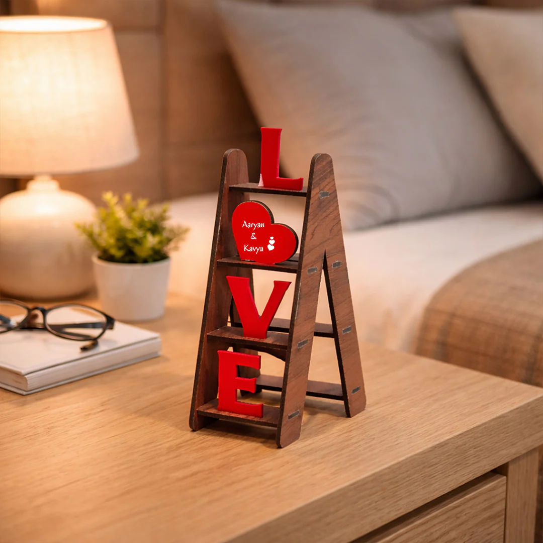 Personalized Love Ladder Couple Name Showpiece-8 Inch