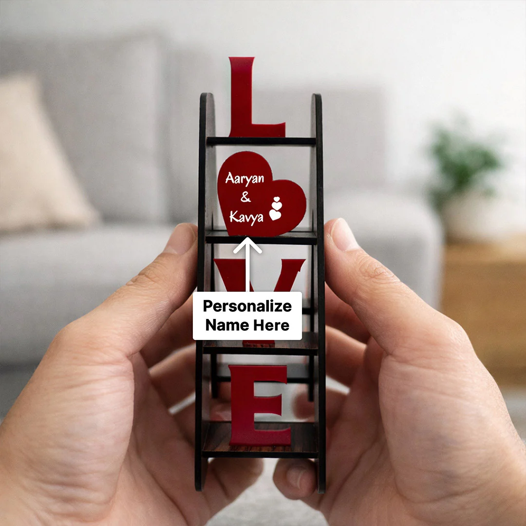 Personalized Love Ladder Couple Name Showpiece-8 Inch - Image 2