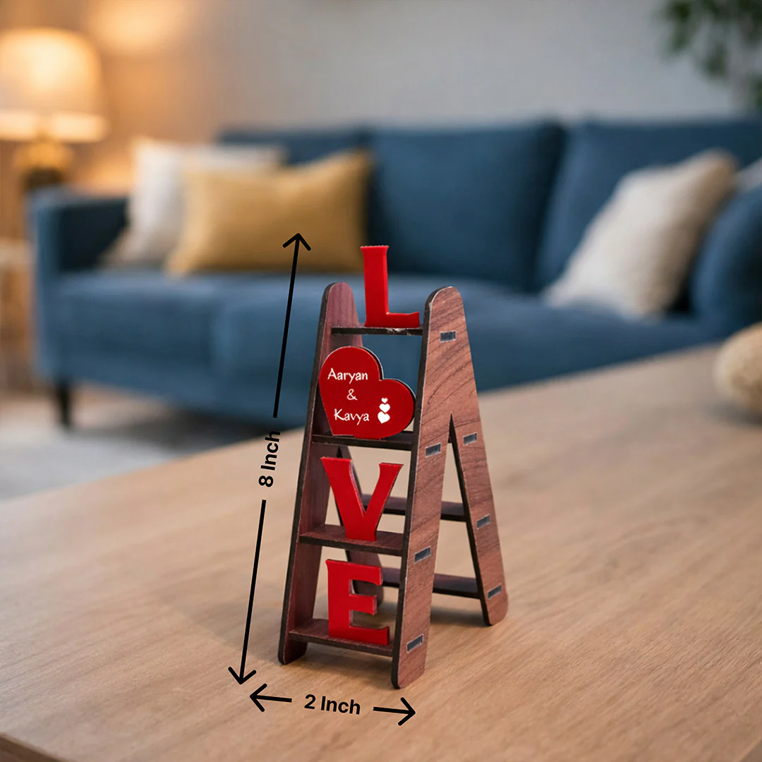 Personalized Love Ladder Couple Name Showpiece-8 Inch - Image 3