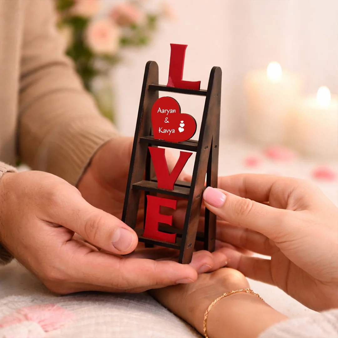 Personalized Love Ladder Couple Name Showpiece-8 Inch - Image 4