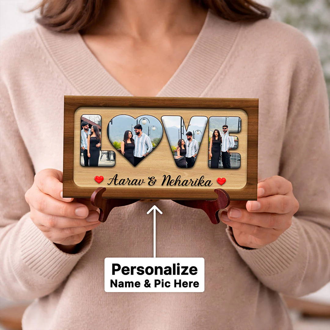 Personalized LOVE Photo Frame Table Top-8x5" - Image 3