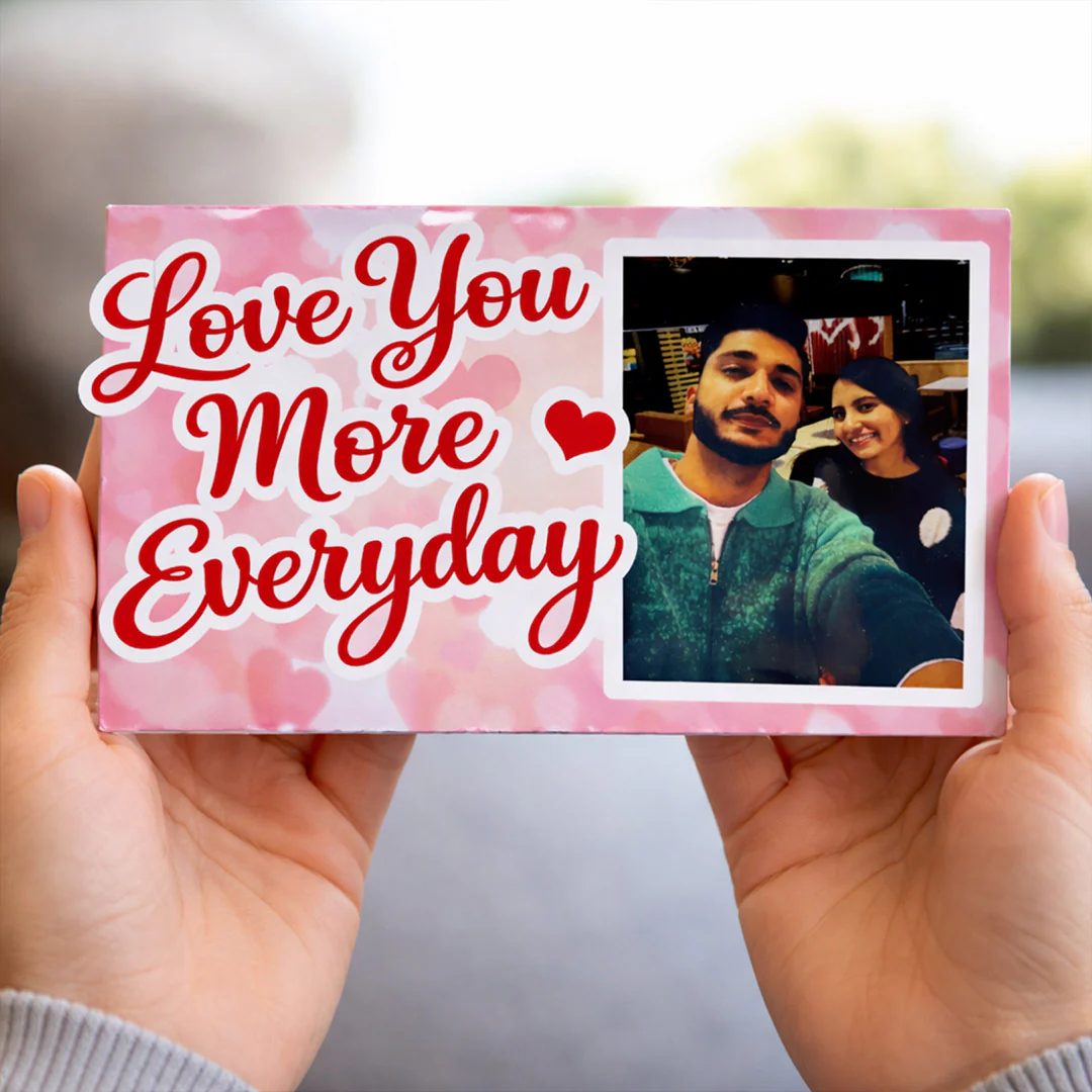 Personalized Love You More Everyday Wooden Photo Frame-8x5"