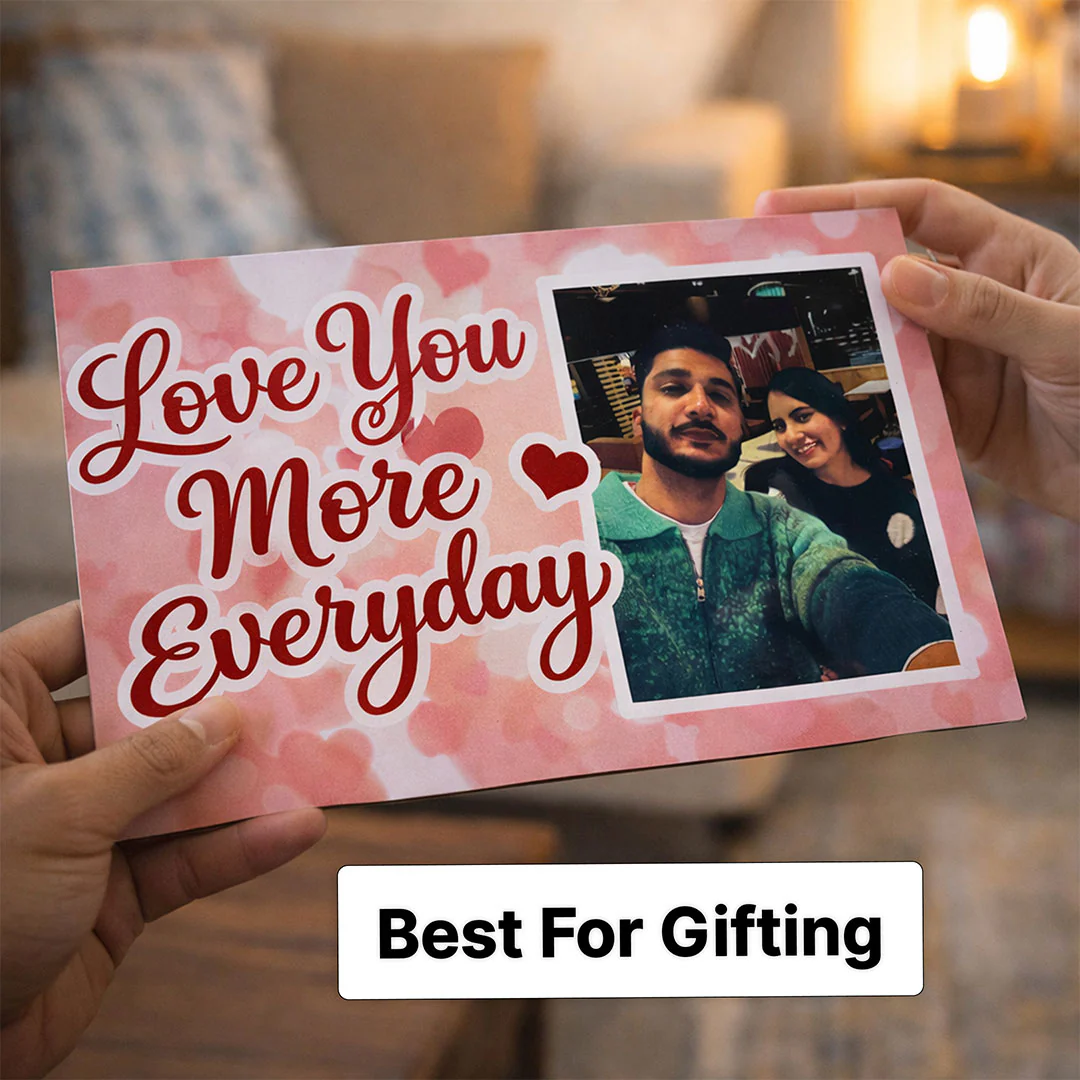 Personalized Love You More Everyday Wooden Photo Frame-8x5" - Image 4
