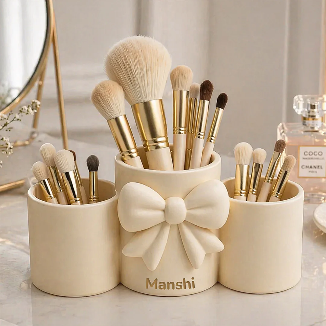 Personalized Makeup Brush Holder Organizer| Vanity Storage Gift - Image 2