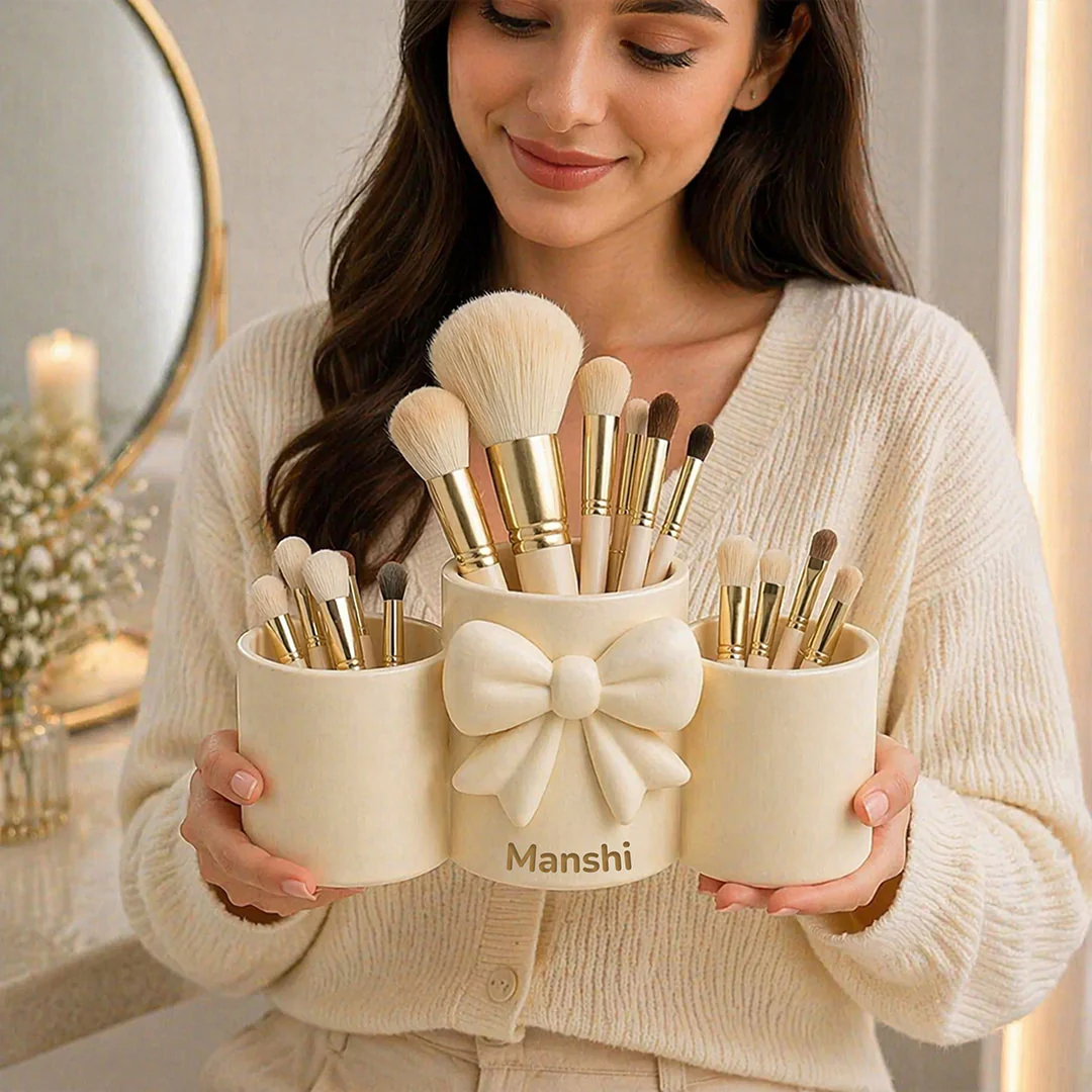 Personalized Makeup Brush Holder Organizer| Vanity Storage Gift - Image 3