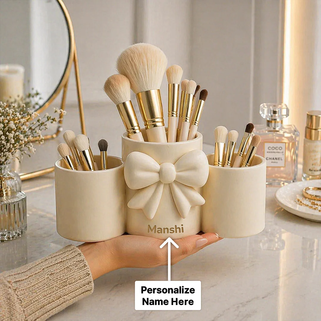 Personalized Makeup Brush Holder Organizer| Vanity Storage Gift - Image 4