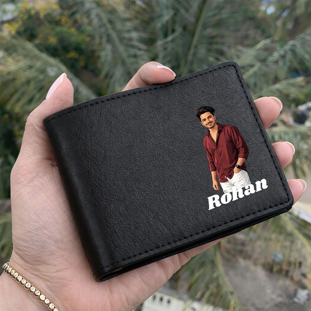 Personalized Men’s Leather Black Wallet for Boys, Husband & Boyfriend - Image 5