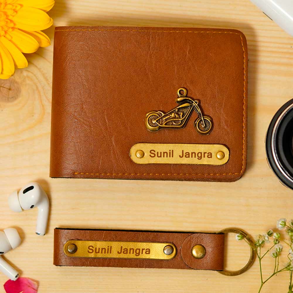 Personalized Men's Wallet & Keychain Combo - Image 11