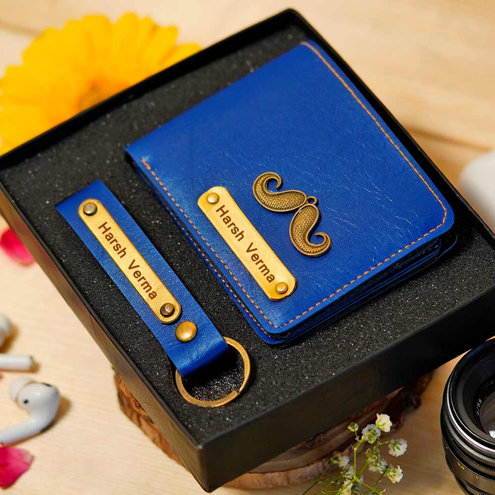 Personalized Men's Wallet & Keychain Combo - Image 12