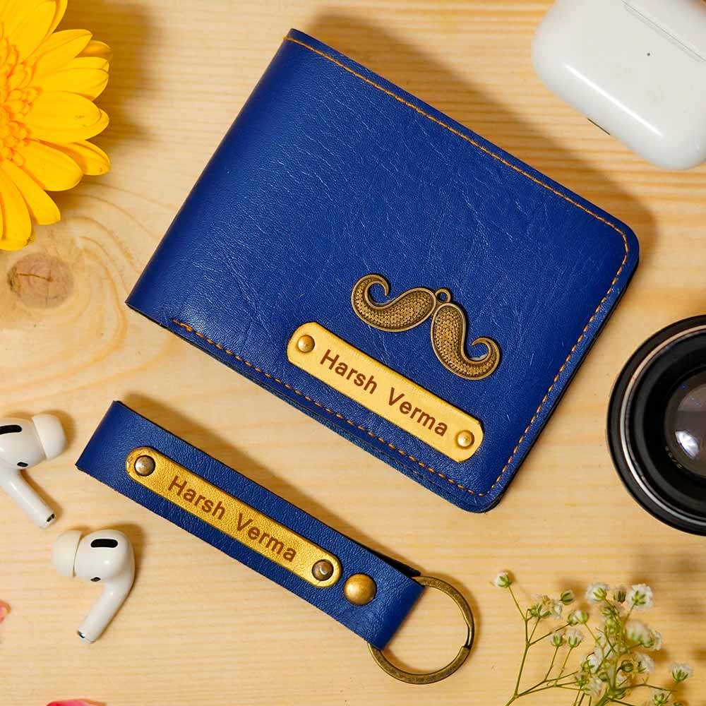 Personalized Men's Wallet & Keychain Combo - Image 13