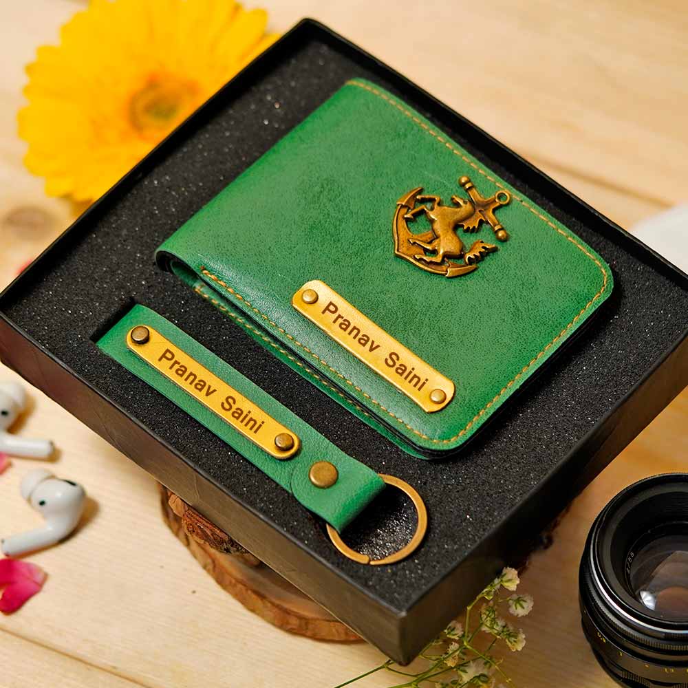 Personalized Men's Wallet & Keychain Combo - Image 14