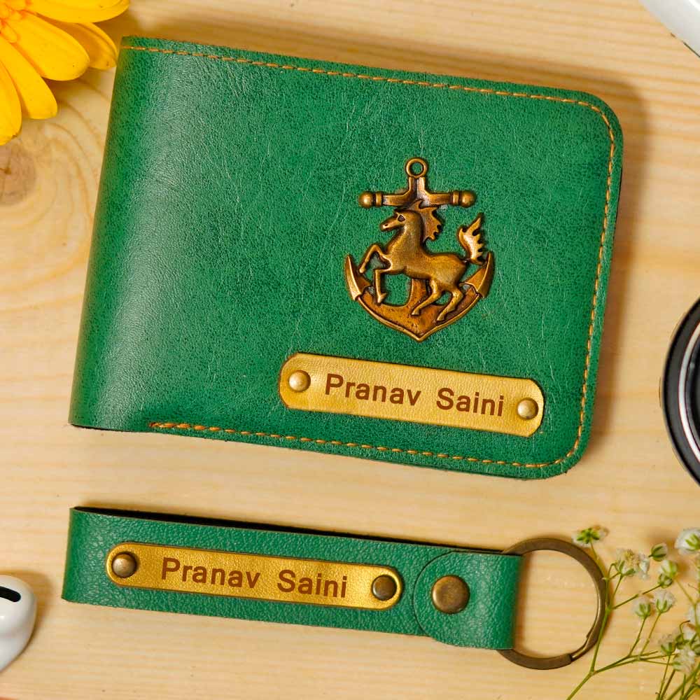 Personalized Men's Wallet & Keychain Combo - Image 15