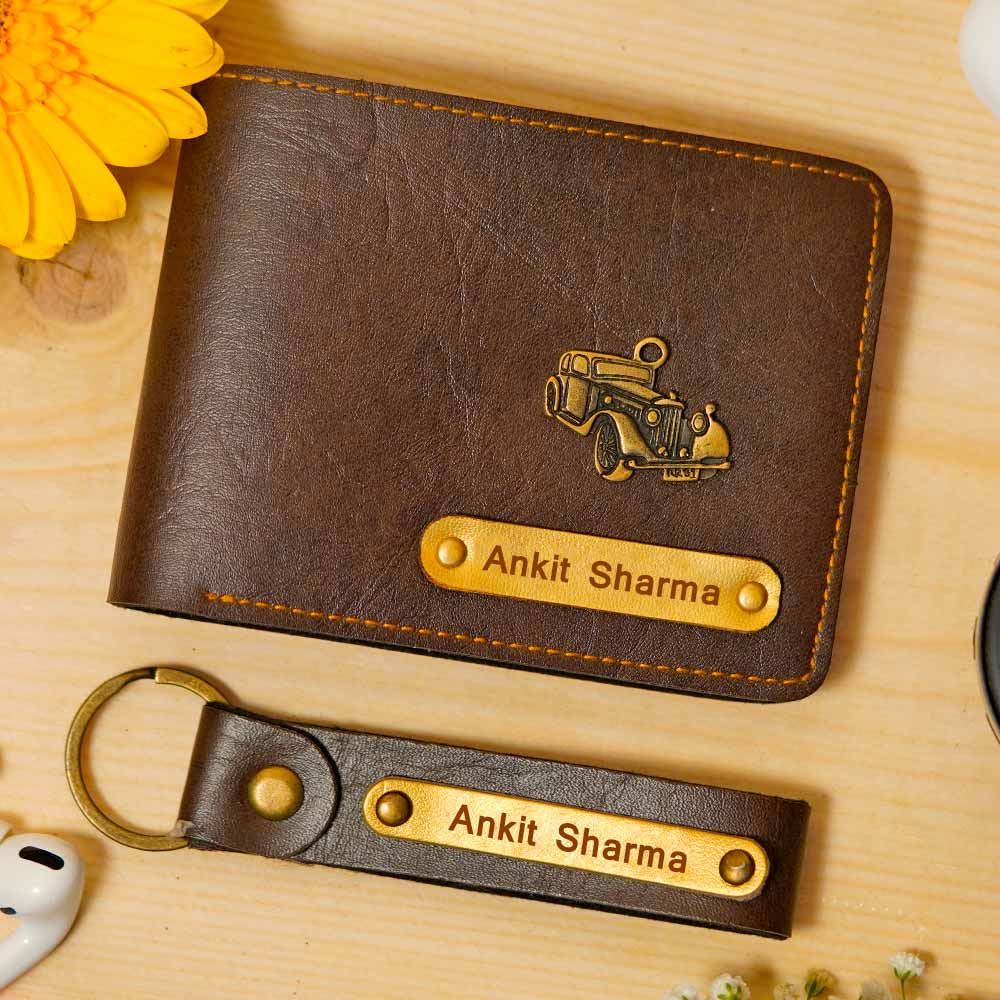 Personalized Men's Wallet & Keychain Combo - Image 19